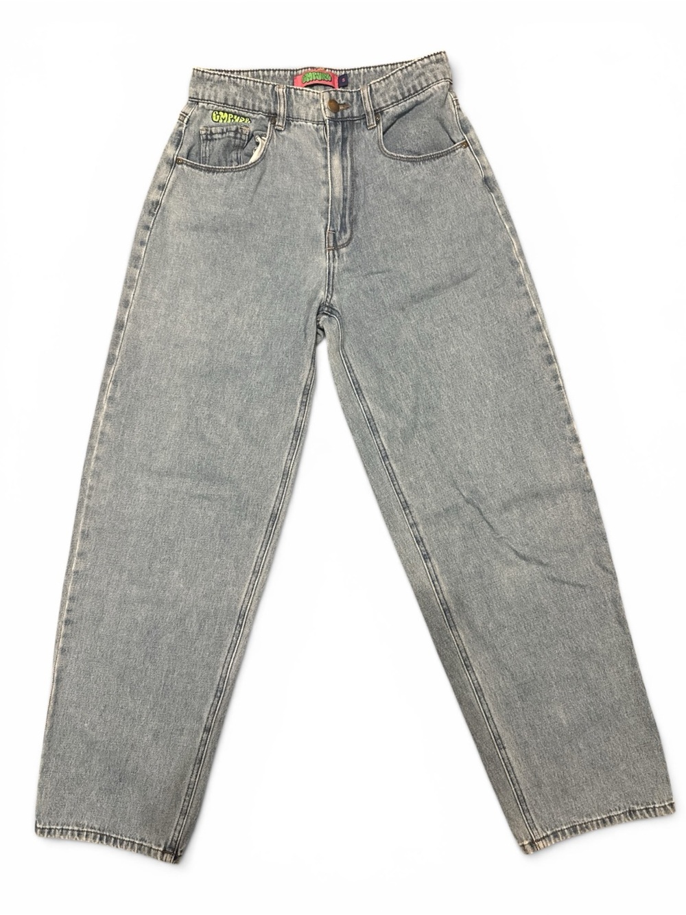 Empyre Y2K Vintage Light Gray High-Waist Straight Leg Baggy Jeans Skater Jeans